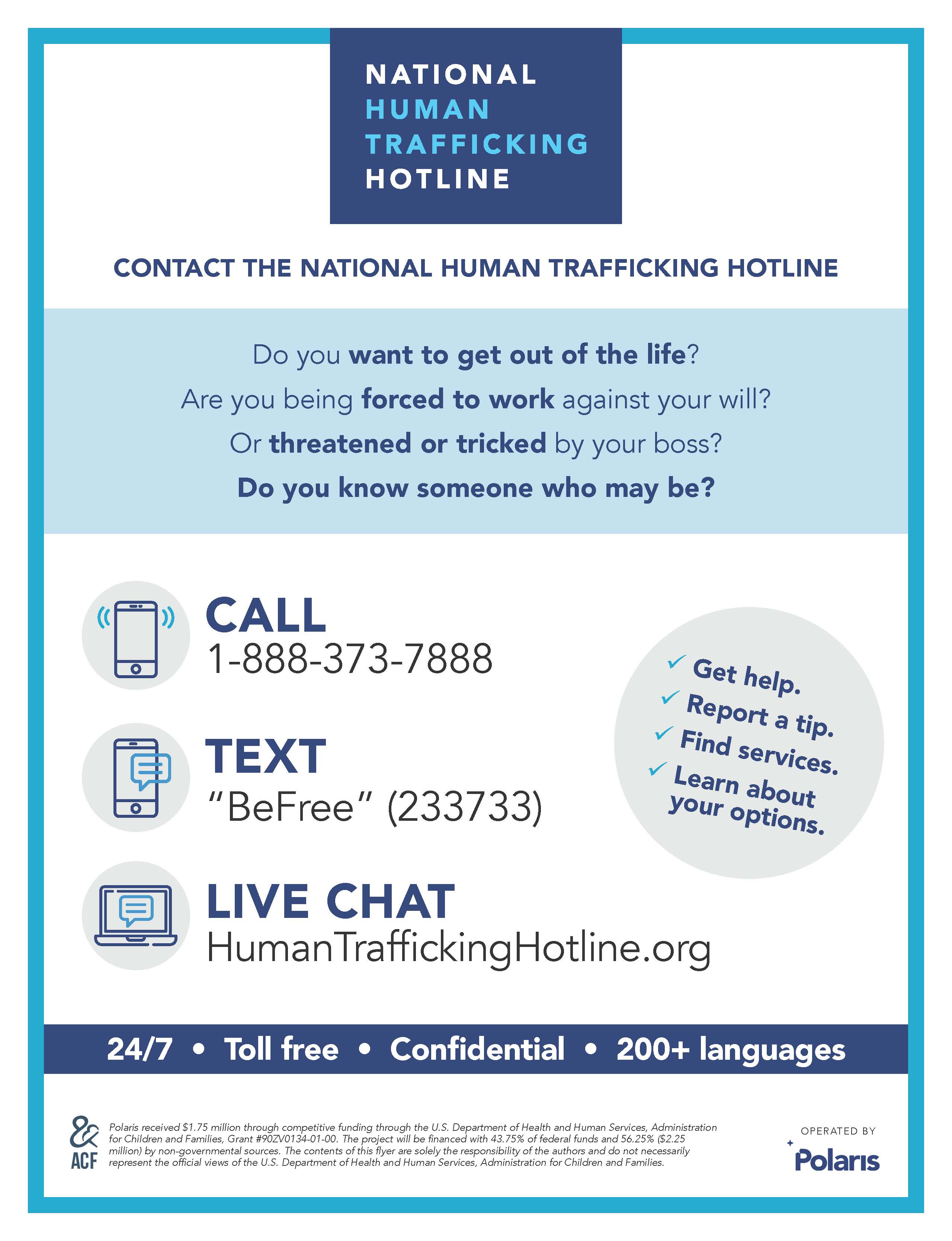 Human Trafficking hotline